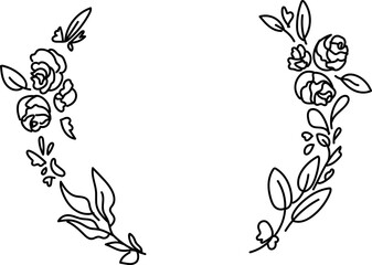 flower floral wreath frame border doodle illustration