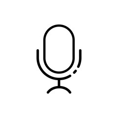 Microphone. Line icon, black, microphone icon. Vector