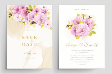 wedding invitation cherry blossom card