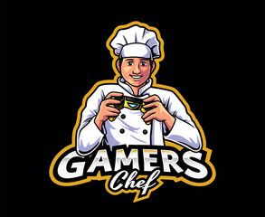Chef Gamer Mascot Logo Design