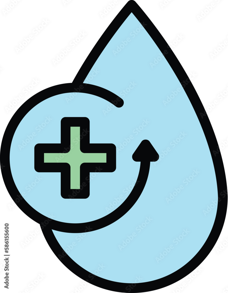 Poster water drop plus icon. outline water drop plus vector icon for web design isolated on white backgroun