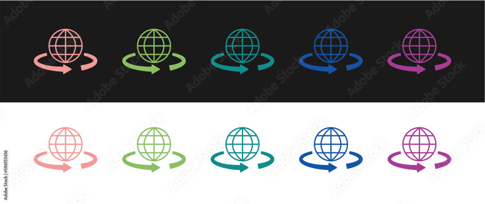 Poster set 3d modeling icon isolated on black and white background. augmented reality or virtual reality. v