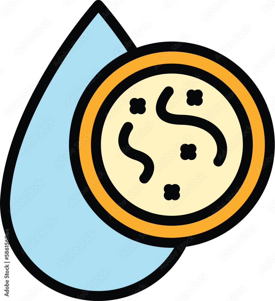 Aufkleber polluted water drop icon. outline polluted water drop vector icon for web design isolated on white b