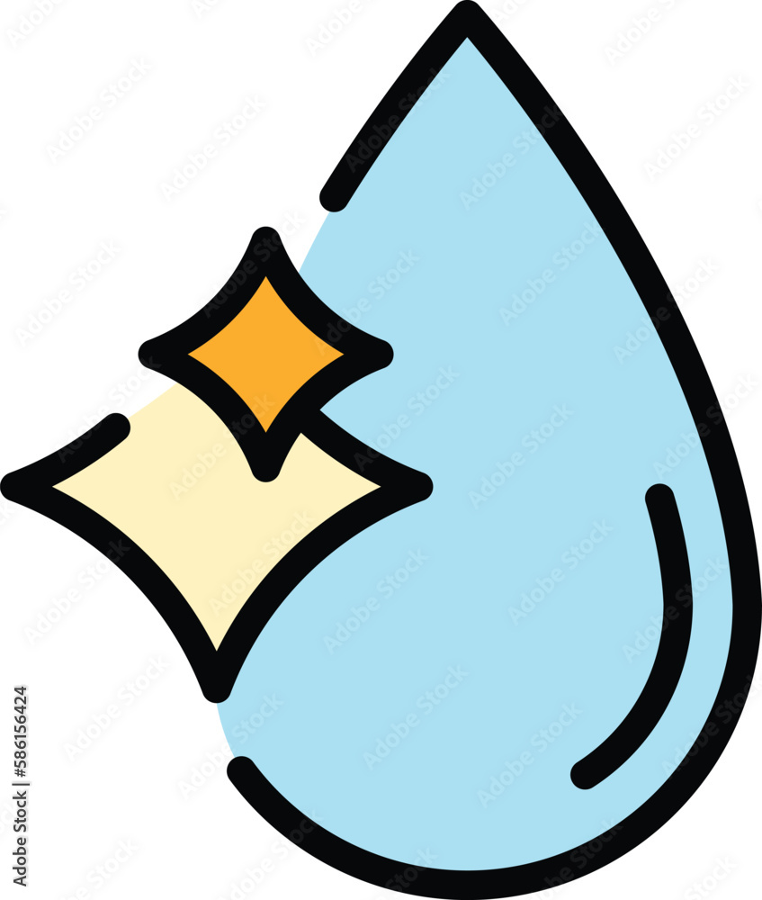 Aufkleber clean water drop icon. outline clean water drop vector icon for web design isolated on white backgro