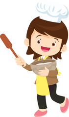 happy child baking together at kitchen ,Kids Chef Cookies