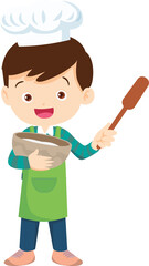 happy child baking together at kitchen ,Kids Chef Cookies