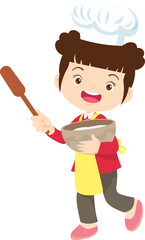 happy child baking together at kitchen ,Kids Chef Cookies