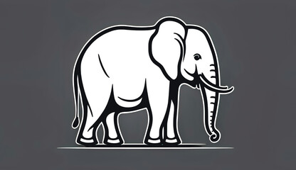 Creative illustration with elephant, logo, generative AI.