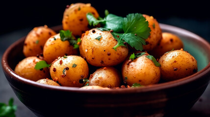Jeera and Coriander Spiced Pan Fried Baby Potatoes