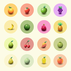 3D Fruit Icons Free