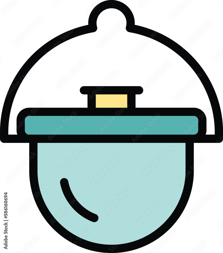 Poster camp cauldron icon. outline camp cauldron vector icon for web design isolated on white background co