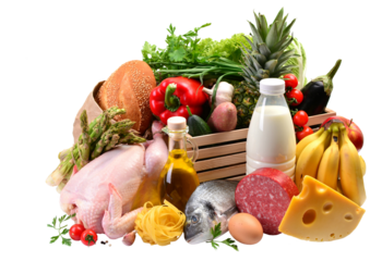 Food on a white background isolated