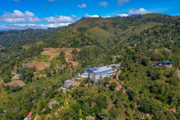 Panorama view of Uva Halpewatte tea estate at Sri Lanka
