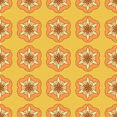 70s 60s mid century retro vintage abstract pattern background, seamless wallpaper, vector illustration