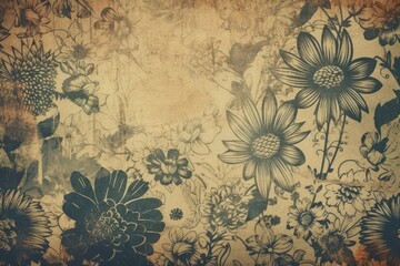floral grunge background created with Generative AI technology