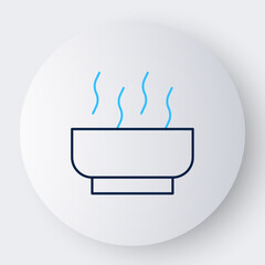 Line Ramen soup bowl with noodles icon isolated on white background. Bowl of traditional asian noodle soup. Colorful outline concept. Vector