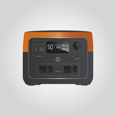 portable solar station in vector, realistic graphics.Portable Power Stations