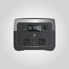 portable solar station in vector, realistic graphics.Portable Power Stations