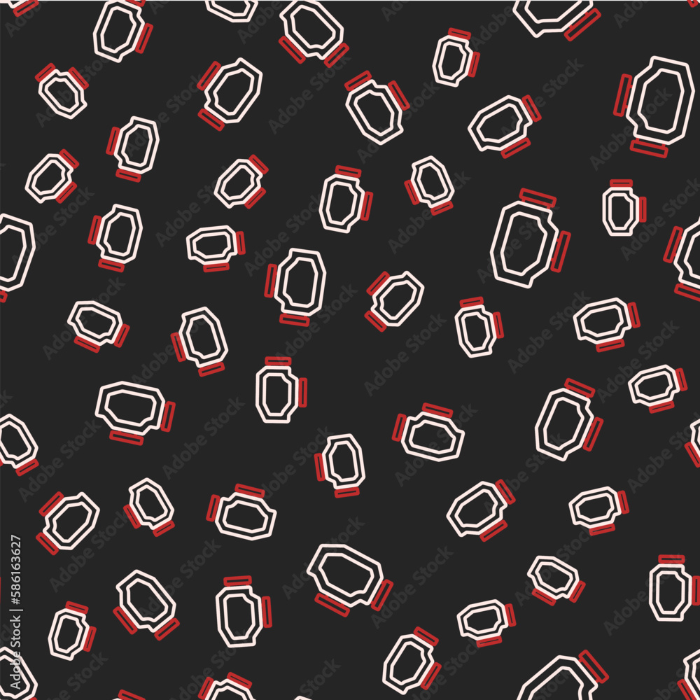 Poster line check engine icon isolated seamless pattern on black background. vector
