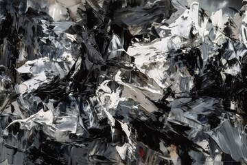 abstract painting in black and white colors created with Generative AI technology