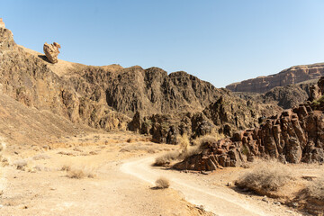 Grand Canyon in the steppes of Central Asia. Charyn Canyon