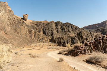 Grand Canyon in the steppes of Central Asia. Charyn Canyon