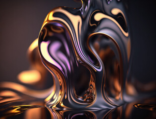 Fototapeta na wymiar Light pastel colors fluid wavy liquid abstract background created with Generative AI technology