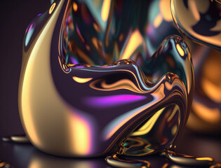 Light pastel colors fluid wavy liquid abstract background created with Generative AI technology