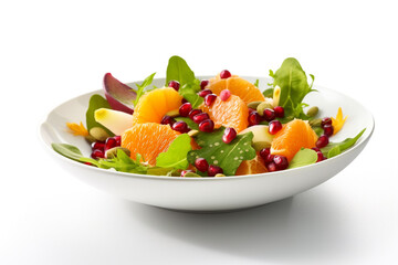 A bowl of fruit salad with pomegranates and pomegranates, gen art