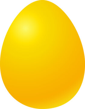Yellow painted Easter egg. Realistic 3d isolated colored egg