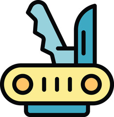 Scouting knife icon. Outline Scouting knife vector icon for web design isolated on white background color flat