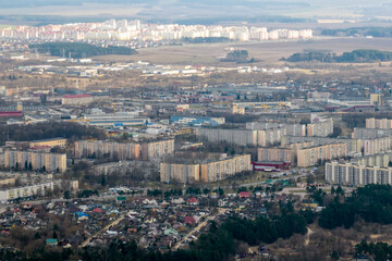 Fototapeta premium aerial panoramic view of the residential area of high-rise buildings