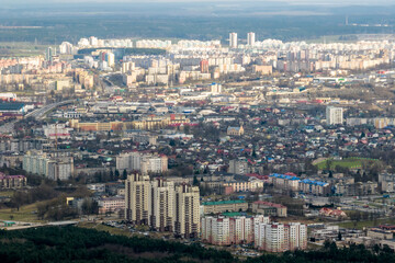 Fototapeta na wymiar aerial panoramic view of the residential area of high-rise buildings