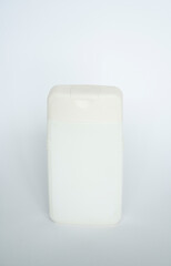 White square bottle for liquid soap, shampoo, gel.