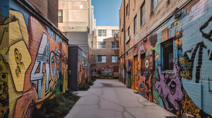 Naklejka premium narrow street generative ai