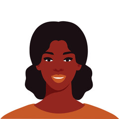 Black woman in elegant vector portrait