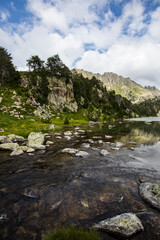 Fototapeta na wymiar Summer landscape in Aiguestortes and Sant Maurici National Park, Spain