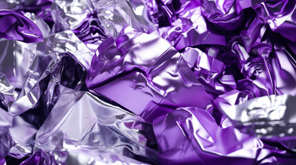 purple and white duotone crumbeld aluminium tin can foil (AI generated)