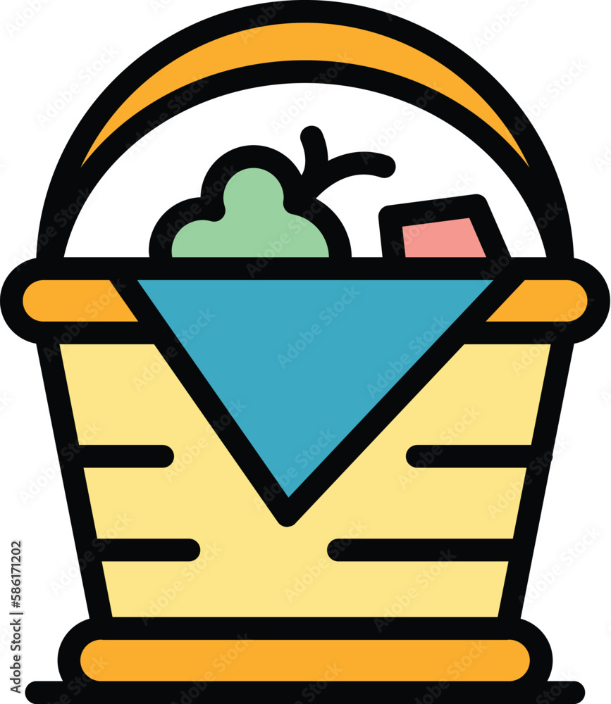 Poster handmade picnic basket icon. outline handmade picnic basket vector icon for web design isolated on w