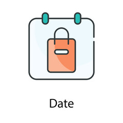 Date icon. Suitable for Web Page, Mobile App, UI, UX and GUI design.