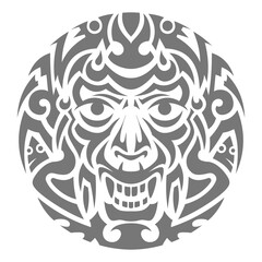 Evil face tribal tattoo ornament PNG illustration with transparent background