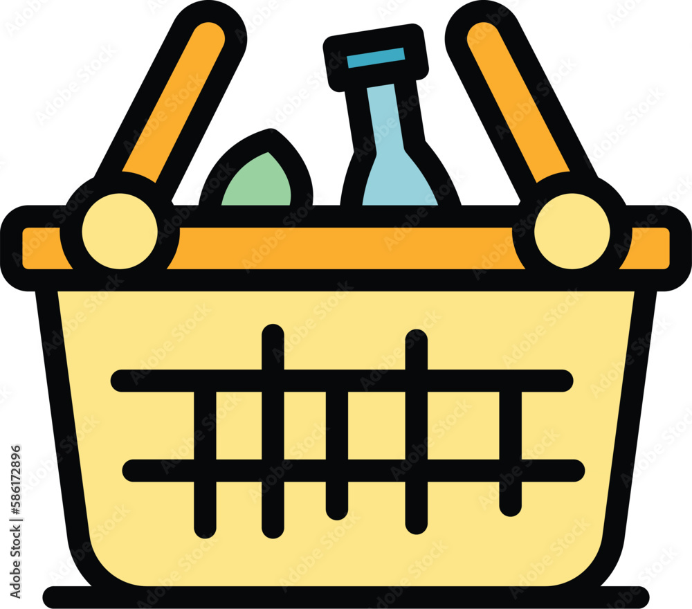 Poster food hamper icon. outline food hamper vector icon for web design isolated on white background color 