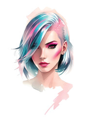 Naklejka premium Cyberpunk woman