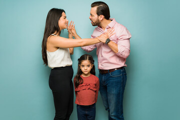 Family suffering from domestic violence