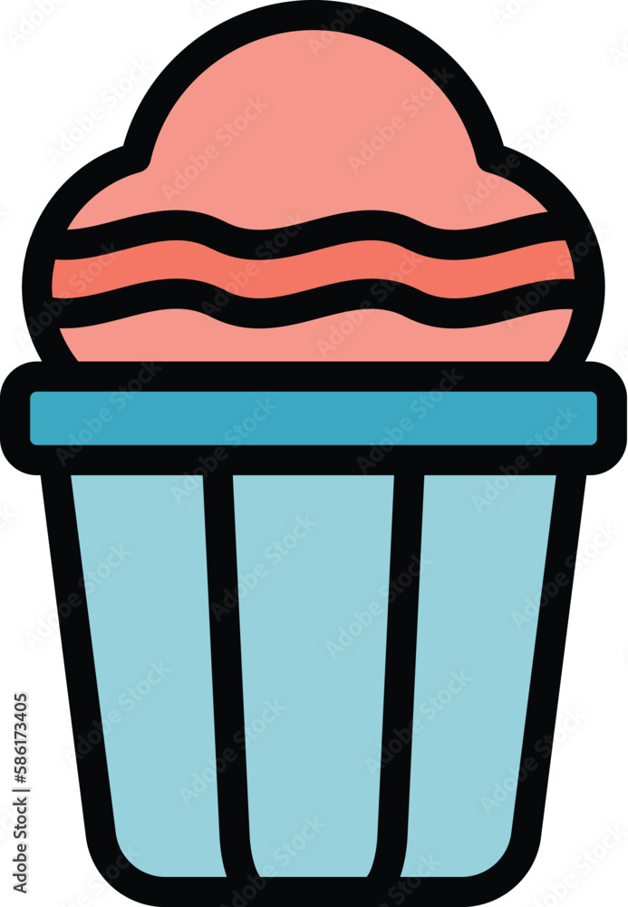 Poster muffin cake icon. outline muffin cake vector icon for web design isolated on white background color 