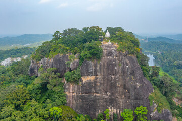 Aerial view of mulkirigala rock temples at Sri Lanka