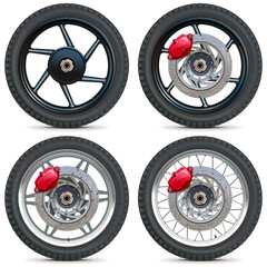 Vector Motorcycle Wheels with Disk Brake and Drum Brake