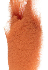 brick Sand flying explosion, ground sands grain wave explode. Abstract cloud fly. Orange colored...