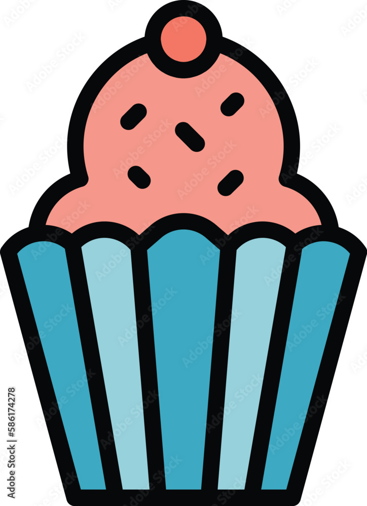 Poster snack muffin icon. outline snack muffin vector icon for web design isolated on white background colo