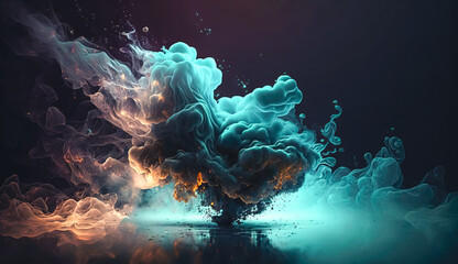 Abstract realistic background with smoke, generative AI.